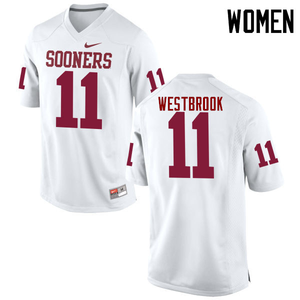 Women Oklahoma Sooners #11 Dede Westbrook College Football Jerseys Game-White